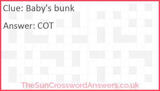 Baby's bunk Answer