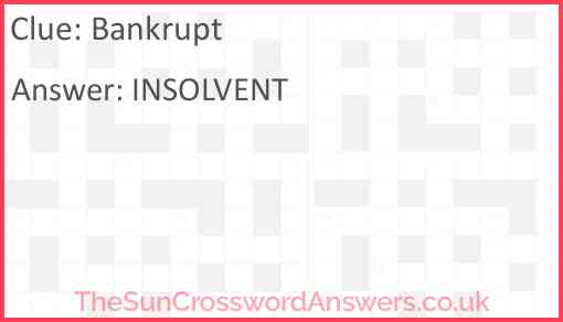 Bankrupt Answer
