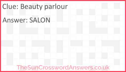 Beauty parlour Answer