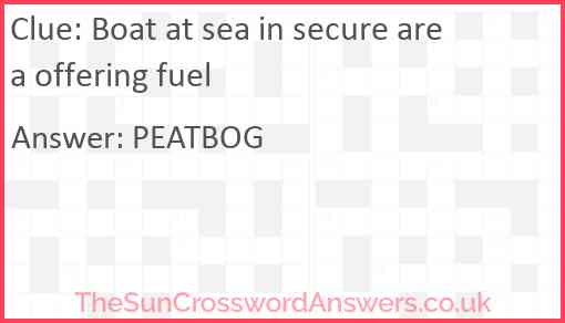 Boat at sea in secure area offering fuel Answer