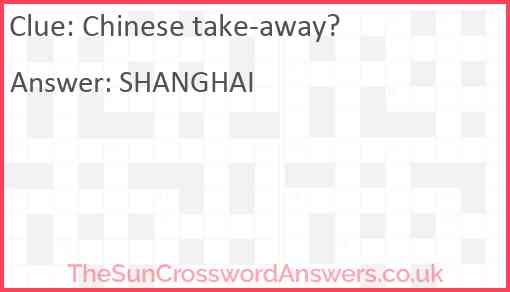 Chinese take-away? Answer