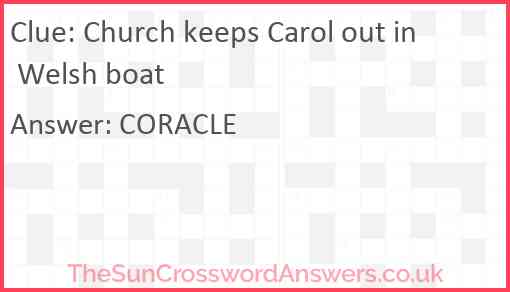 Church keeps Carol out in Welsh boat Answer