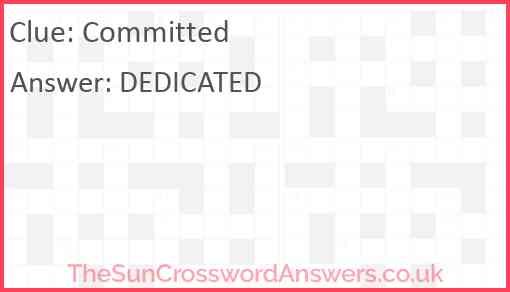 Single minded crossword answers