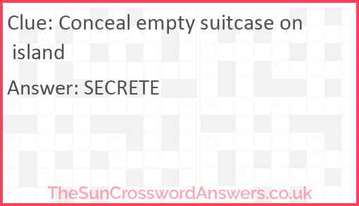 Conceal empty suitcase on island Answer