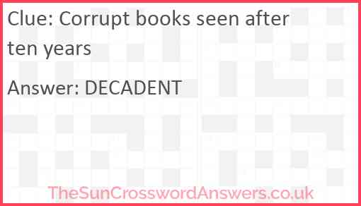 Corrupt books seen after ten years Answer