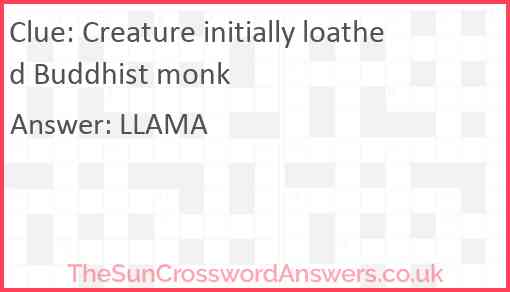 Creature initially loathed Buddhist monk Answer