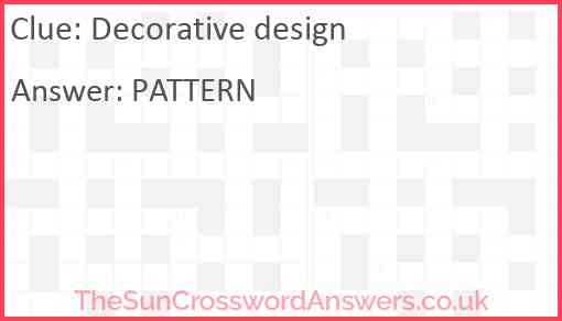 Decorative design crossword clue - TheSunCrosswordAnswers ...