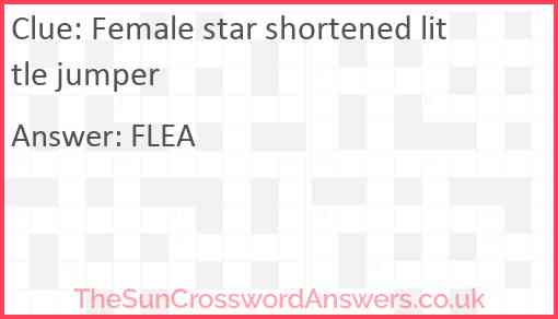 Female star shortened little jumper Answer