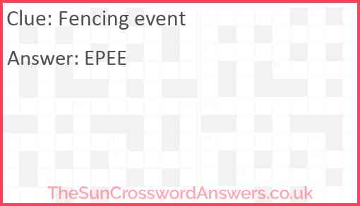 Fencing event Answer