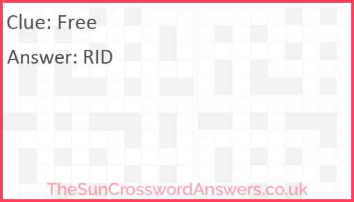 Free crossword clue - TheSunCrosswordAnswers.co.uk