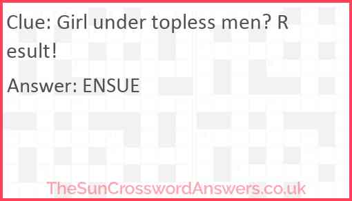 Girl under topless men? Result! Answer