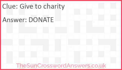 Give to charity Answer