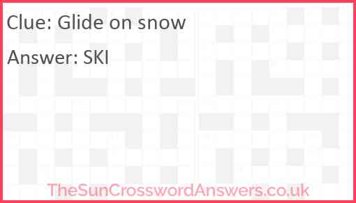 Glide on snow Answer