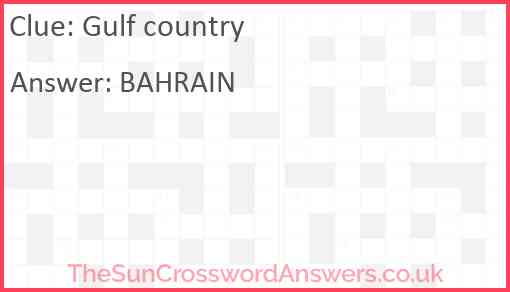 Gulf country crossword clue - TheSunCrosswordAnswers.co.uk