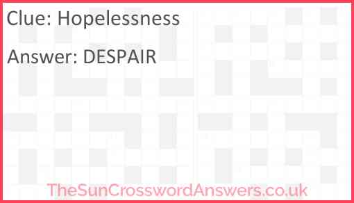 Hopelessness Answer