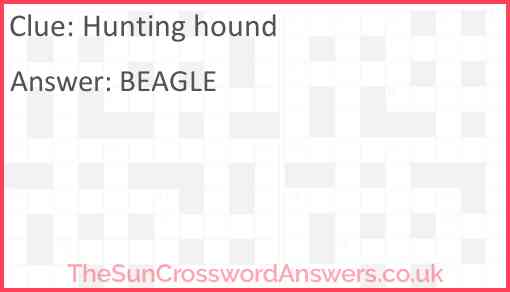 Hunting hound Answer