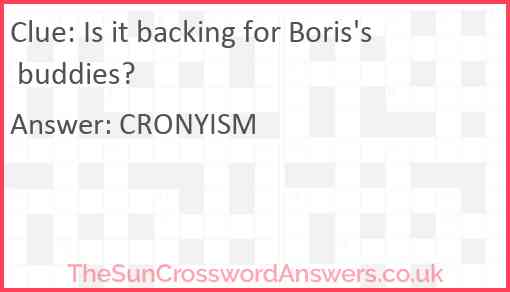 Is it backing for Boris's buddies? Answer