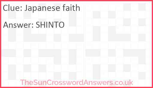 Japanese faith Answer