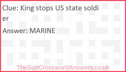 King stops US state soldier Answer