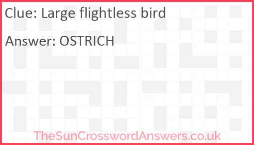 Large flightless bird Answer