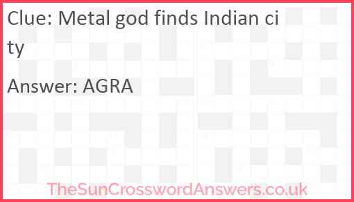 Metal god finds Indian city Answer