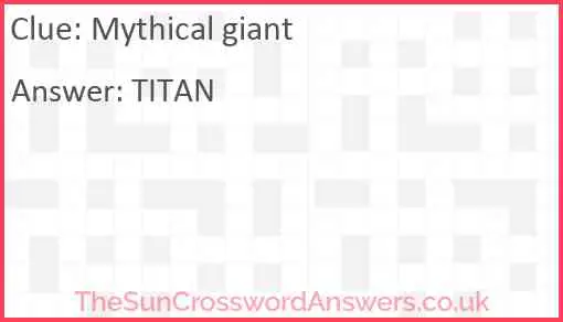 Mythical giant Answer
