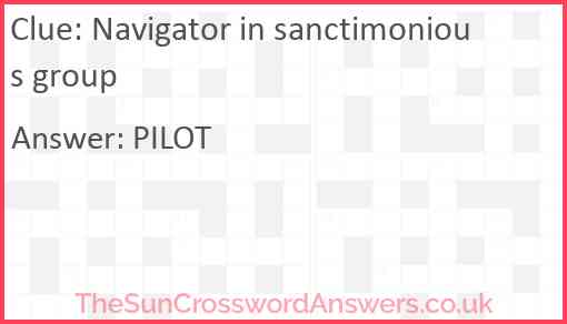 Navigator in sanctimonious group Answer