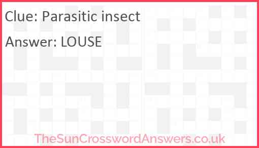 Parasitic insect Answer