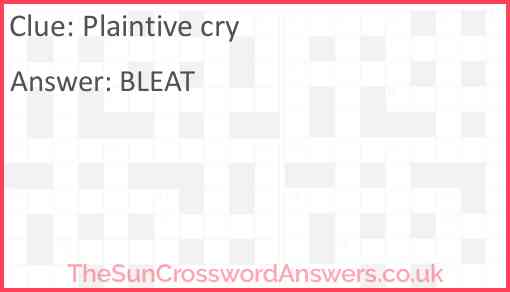 caprine cry crossword clue