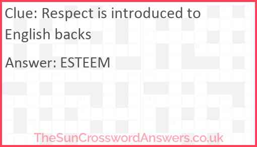 Respect is introduced to English backs Answer