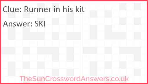Runner in his kit Answer