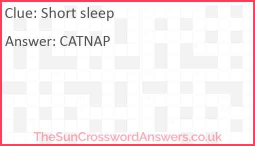 deep sleep crossword