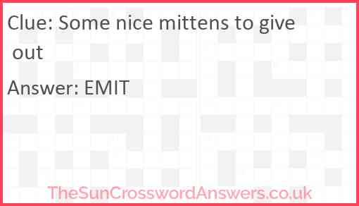 Some nice mittens to give out Answer