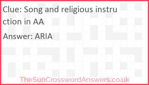 Song and religious instruction in AA Answer