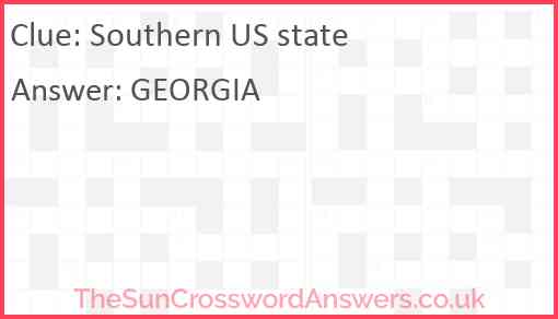 Southern US state crossword clue - TheSunCrosswordAnswers.co.uk