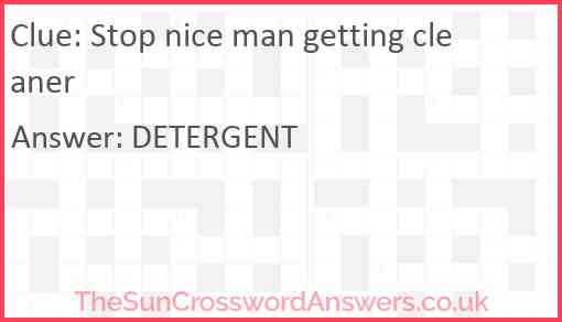 Stop nice man getting cleaner Answer