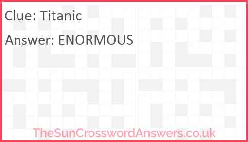blank titanic video game crossword clue