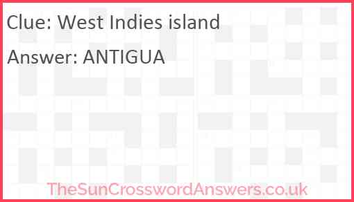 West Indies Island Crossword Clue TheSunCrosswordAnswers Co Uk   West Indies Island 